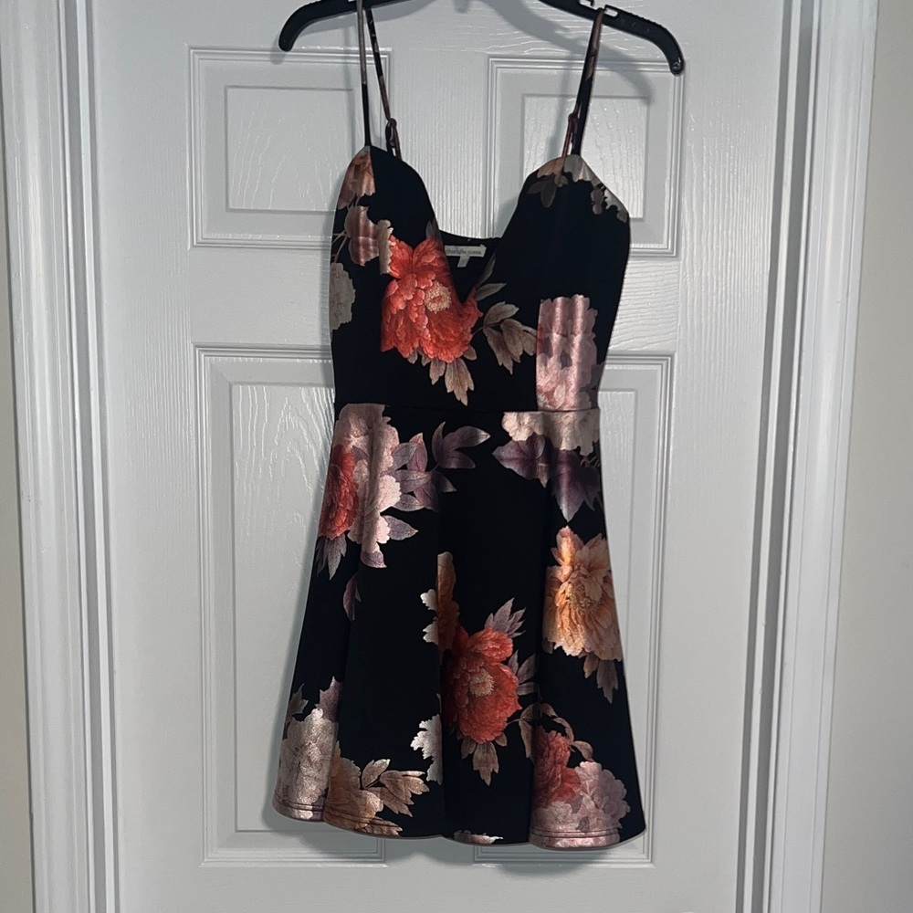 Charlotte Russe Black and Orange Spaghetti Strap Mini Dress

E